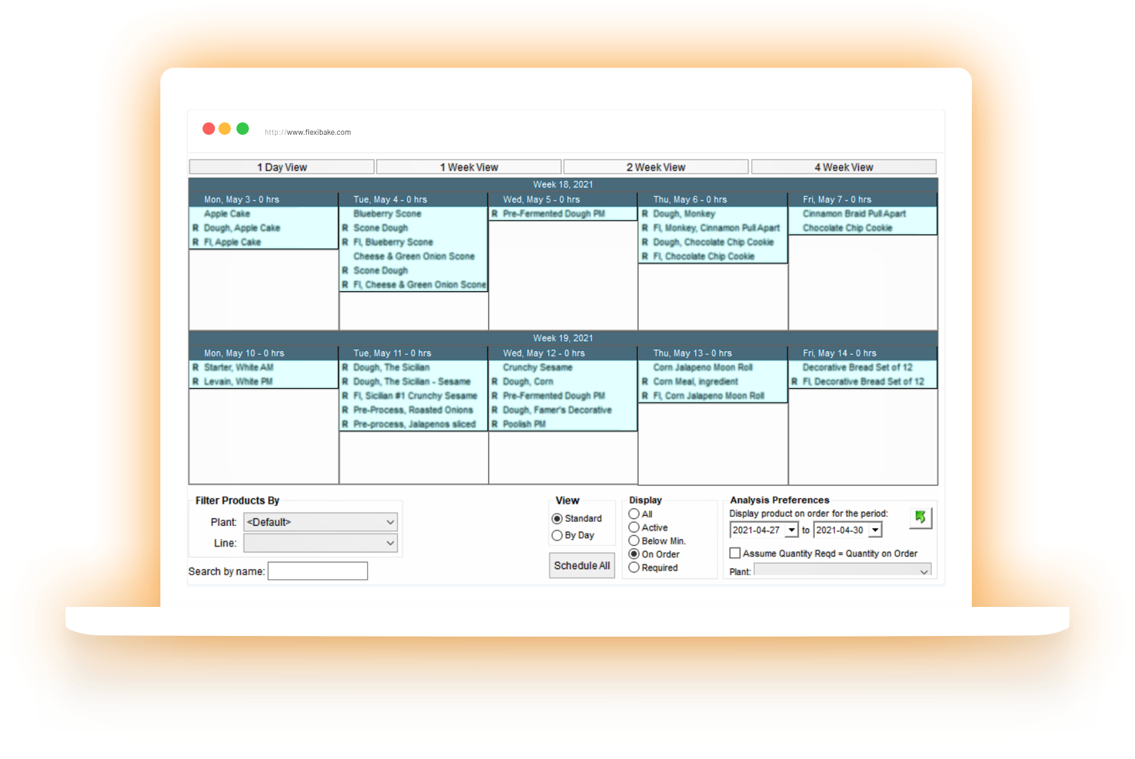 Production Scheduling Bakery Software FlexiBake ERP Software